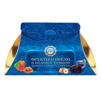 Конфеты Микаелло Фрукты и Орехи в бело-темной шоколадной глазури, 200г, синяя упаковка