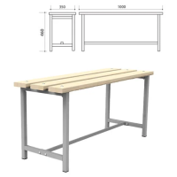 Скамья для раздевалок Титан СТ 1 каркас металл, серый, 1000х350х460мм