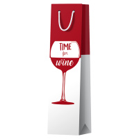 Пакет подарочный 12*36*8,5см ArtSpace 'Time for wine. Red', матовое ламинирование, выборочный лак, п