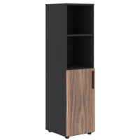 Шкаф средний узкий VRMCS 40.5 Американский орех/Яшма черный 400х430х1517 VELION VENEER