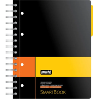 Тетрадь общая Smartbook желто-оранжевая, А5, 120 листов, в клетку, на спирали, пластик