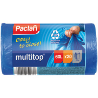 Мешки для мусора Paclan Multitop 60л, 20мкм, с завязками, 20 шт