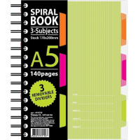 Блокнот Attache Spiral Book салатовый, А5, 140 листов, в клетку, на спирали