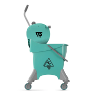 Ведро пластиковое на колесах с отжимом TTS,  30л,  зеленое ,  отжим  DRY, 0V066470