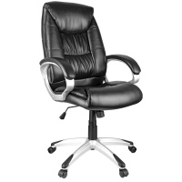 Кресло руководителя Helmi Balance HL-E06, экокожа, черная, крестовина пластик