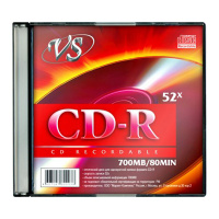 Диск CD-R Vs 700Mb, 52x, Slim Case, 5шт/уп