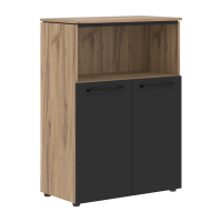 Шкаф с глухими малыми дверьми MMC 85.3 Антрацит/Дуб Денвер светлый 854х423х1188 MORRIS TREND