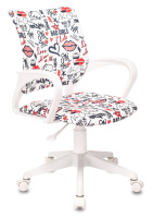 Детское кресло Бюрократ KD-W4 ткань, мультиколор красные губы, крестовина пластик белый