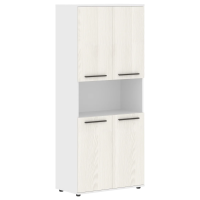 Шкаф высокий широкий EHCS 85.4 Ясень Траун/Мокко/Белый 852х430х1967 EDIS