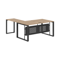 Стол руководителя ECT 1619M Дуб Денвер светлый/Антрацит 1600х1900х750 ENIO