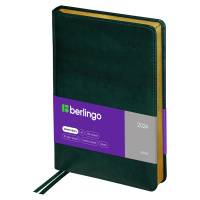 Ежедневник датированный Berlingo xGold зеленый, A5, 184 листа, под кожу, зол. срез, 2024