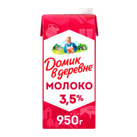 Молоко Домик В Деревне 3.5%, 950г, ультрапастеризованное