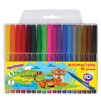 Фломастеры для рисования Юнландия Уроки рисования 18 цветов, вентилируемый колпачок