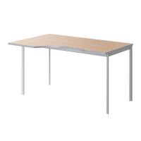 Стол прямой Skyland Imago-S СА-2S, эргономичный, левый, клен/алюминий, 1400х900х755мм