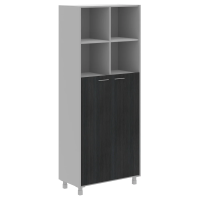 Шкаф с глухими средними дверьми OHC 87.6 Дуб Юкон Модерн/Металлик 874х450х2147 OFFIX NEW