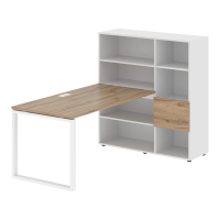 Рабочая станция EQRST 1215 Дуб Денвер светлый/Белый 1990х1250х1355 EDIS