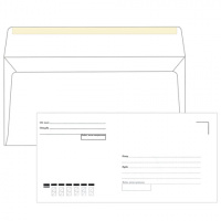 Конверт почтовый Родион Принт Е65 белый, 110х220мм, 80г/м2, 1000шт, декстрин, Куда-Кому