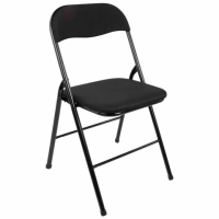 Стул складной BRABIX 'Golf CF-007', чёрный каркас, чёрная ткань, гофрокороб, 533025