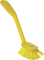 Щетка для мытья посуды Vikan 280мм, средний ворс, со скребком, желтый, 42376