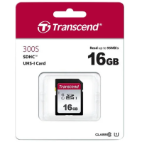 Карта памяти SDHC 16 ГБ, TRANSCEND UHS-I U1, 95 Мб/с (class 10), TS16GSDC300S