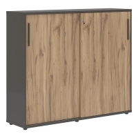 Шкаф средний с дверьми купе EMC 1643 Дуб Денвер светлый/Мокко/Мокко 1606х430х1355 EDIS