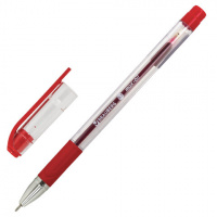 Ручка шариковая Brauberg Max-Oil красная, 0.35мм, прозрачный корпус