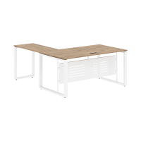 Стол руководителя ECT 1619M Дуб Денвер светлый/Белый 1600х1900х750 ENIO