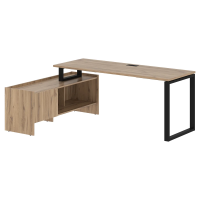 Стол с тумбой EQCT 19614 Дуб Денвер светлый/Черный 1960х1400х750 EDIS