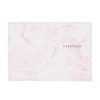 Обложка для паспорта OfficeSpace 'Розовый мрамор', кожа, цветная печать, тиснение фольгой