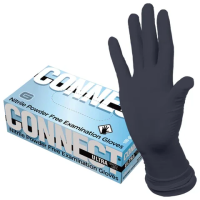 Перчатки нитриловые смотровые CONNECT ULTRA BLACK, 50 пар (100 шт.), размер M (средний), черные, CON-UB-INT-02