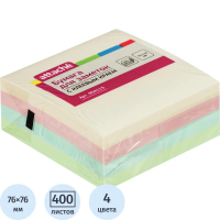 Блок-кубик Attache куб 76х76, пастель 4 цвета 400 л