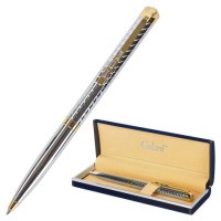 Шариковая ручка автоматическая Galant Barendorf синяя, 0.7мм, серебристый корпус