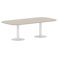 Конференц стол ПРГ-8 Мокачино/Белый 2400х1200х750