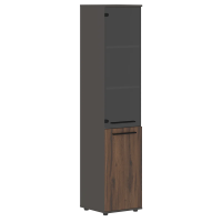 Шкаф высокий узкий EHCS 42.2 Дуб Денвер тёмный/Черный/Мокко 426х430х1967 EDIS