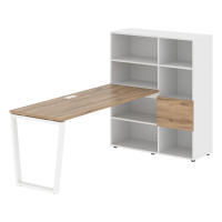 Рабочая станция EVRST 1117 Дуб Денвер светлый/Белый 2190х1120х1355 EDIS