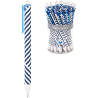 Ручка шариковая автоматическая Greenwich Line 'Classy stripes' синяя, 0,7мм, игольчатый стержень, со