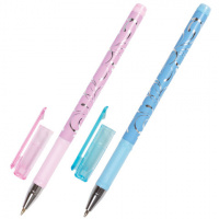 Шариковая ручка Brauberg Delicate синяя, 0.7мм, корпус с принтом