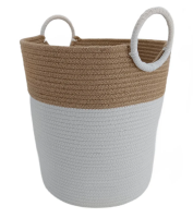 Tarrington House Корзина для белья Jute из хлопка со шнуровкой круглая с ручками, 38 x 40см