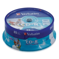 Диск CD-R Verbatim 700Mb, 52x, Cake Box, 25шт/уп, Print