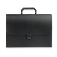 Папка-портфель Attache черная, А4, 12 отделений, пластик, 30мм