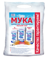 Мука Славна бело-нежная пшеничная хлебопекарная высший сорт ГОСТ, 5кг