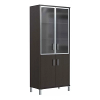 Шкаф высокий Skyland Born B430.4, венге магия, 900х450х2054мм, со стеклом в раме