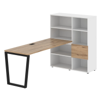 Рабочая станция EVRST 1117 Дуб Денвер светлый/Черный 2190х1120х1355 EDIS