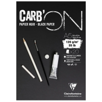 Скетчбук 20л., А5 Clairefontaine 'Carb ON', 120г/м2, на склейке, мелкозер., черный