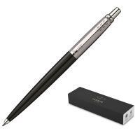 Ручка шариковая PARKER 'Jotter Plastic CT', корпус черный, детали из нержавеющей стали, синяя, R0033