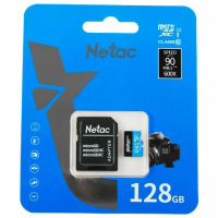 Карта памяти microSDXC 128 ГБ, NETAC P500 Standard, UHS-I U3, 128 Мб/с, (class 10), NT02P500PRO-128G