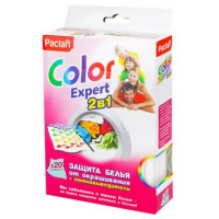 Салфетки для белья Paclan Color Expert 2в1, для защиты от окрашивания + пятновыводитель, 20шт