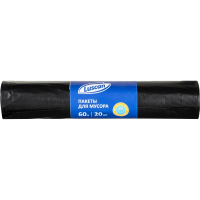 Мешки для мусора Luscan 60 л черного цвета (ПВД 45 мкм, 20 штук)