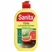 Гель для мытья посуды 450 г, SANITA 'Грейпфрут и мята', 27857