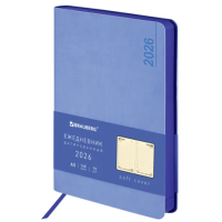 Ежедневник датированный 2026 А5 138x213 мм, BRAUBERG 'Metropolis Mix', под кожу, гибкий, голубой, 11